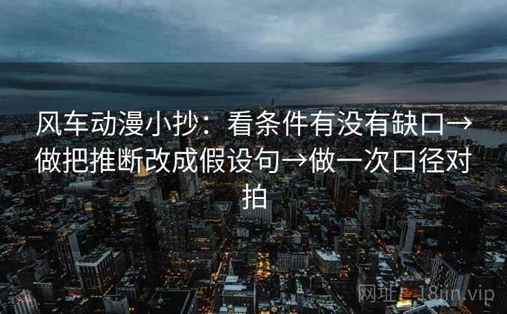 风车动漫小抄：看条件有没有缺口→做把推断改成假设句→做一次口径对拍